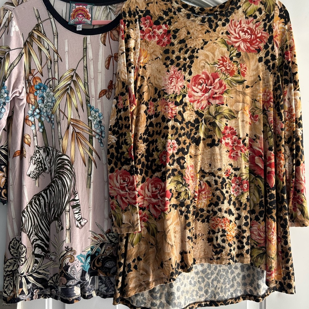 Johnny Was 2 bamboo tops  one price for both sz med